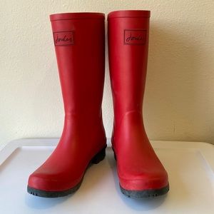 Joules red rain boots